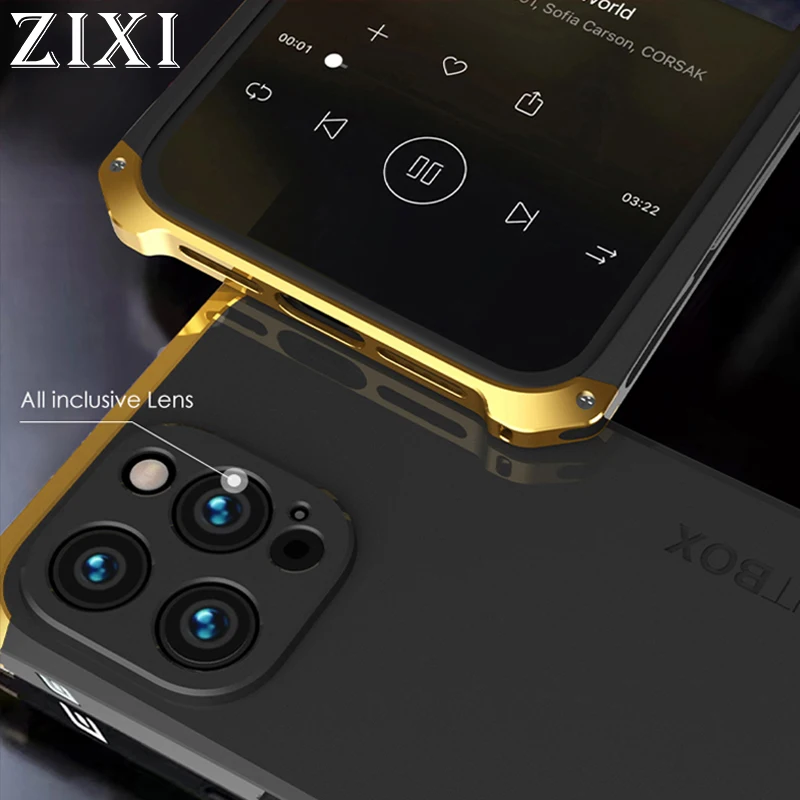 

Алюминиевый металлический чехол для телефона IPhone 14 13 12 11 Pro Max Mini XS MAX XR 7/8Plus, металлическая Противоударная полоса, силикагелевая задняя крышка