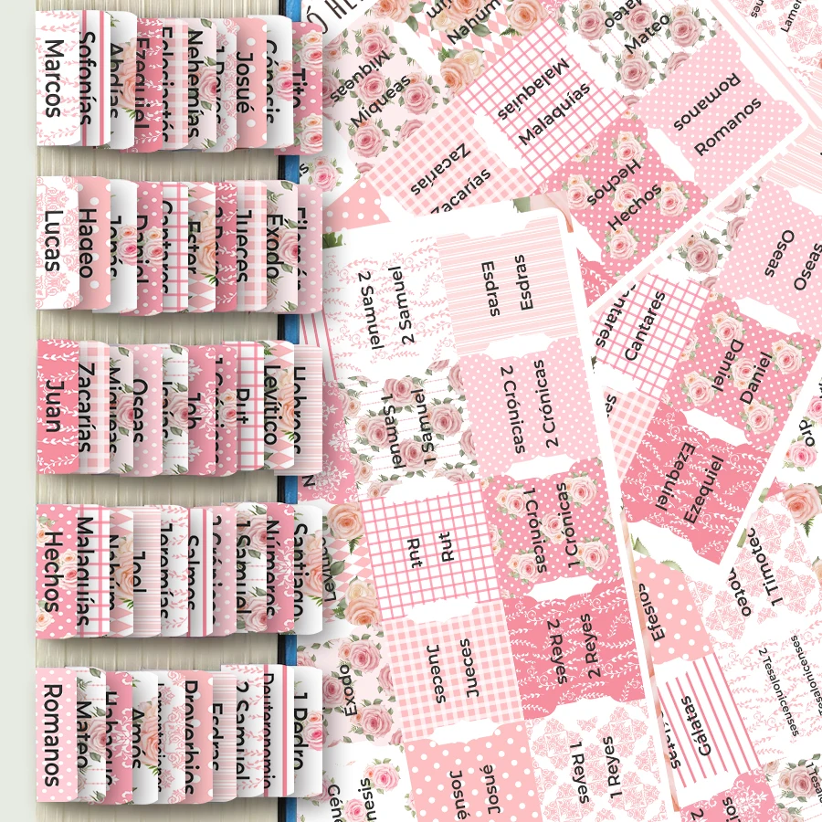 Spanish Bible Tabs: 75 Easy-to-Apply Large Print Index & Blank Labels