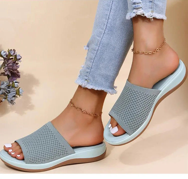 Women Sandals 2022 New Summer Sandals Shoes Women Heels Sandals Breathable Mesh Slipper Wedges Chaussure Femme Summer Flip Flops