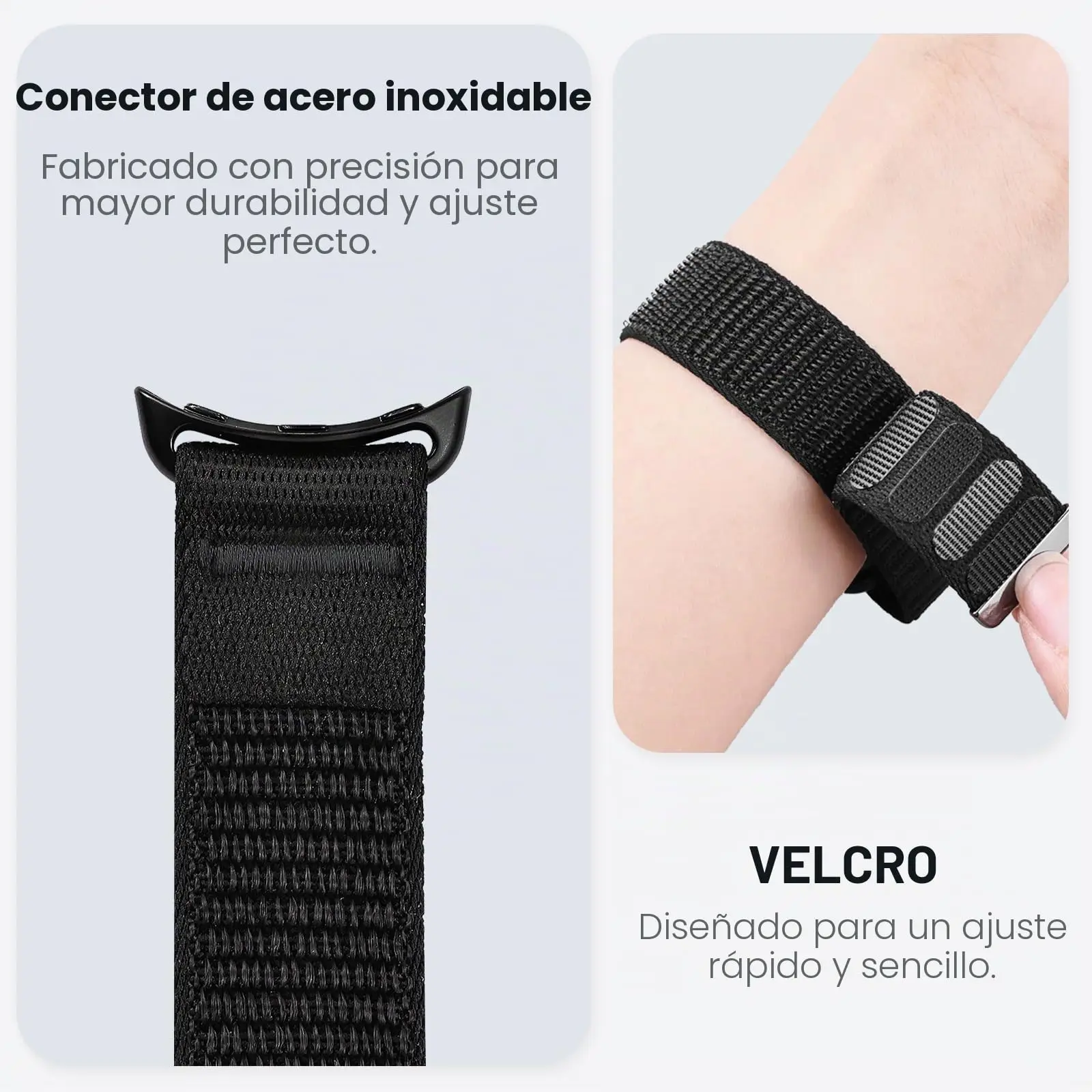 Nylon Loop Strap with Metal Links - Premium Replacement Smartwatch Bracelet