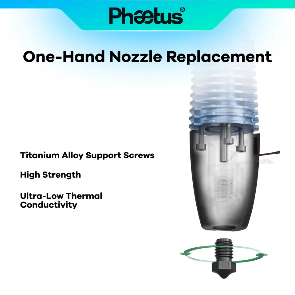 Phaetus Newest Rapido 2F 2UHF 2HF Hotend Fit For DDG CW2 VzBoT Voron Dragon Hotend With PT1000/104NT V6 Hardened Steel Nozzle image 5