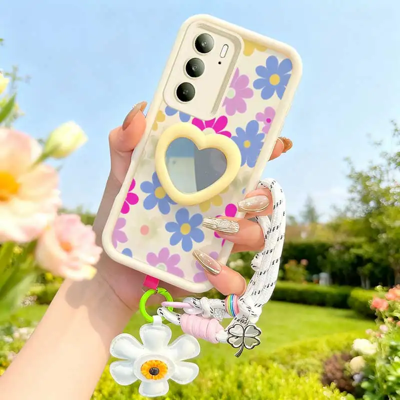 Cartoon Flower Phone Case Set with Lanyard and Craft Embellishments – 3 Piece Set