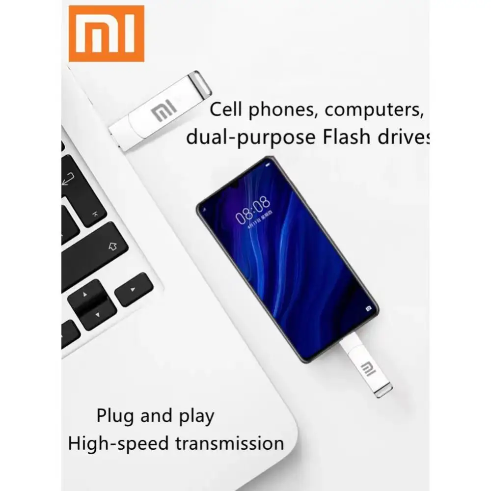 Original Xiaomi U Disk 2TB 1024GB 256GB 128GB 64GB USB 2.0 Type-C Interface Mobile Phone Computer Mutual Transmission USB Memory