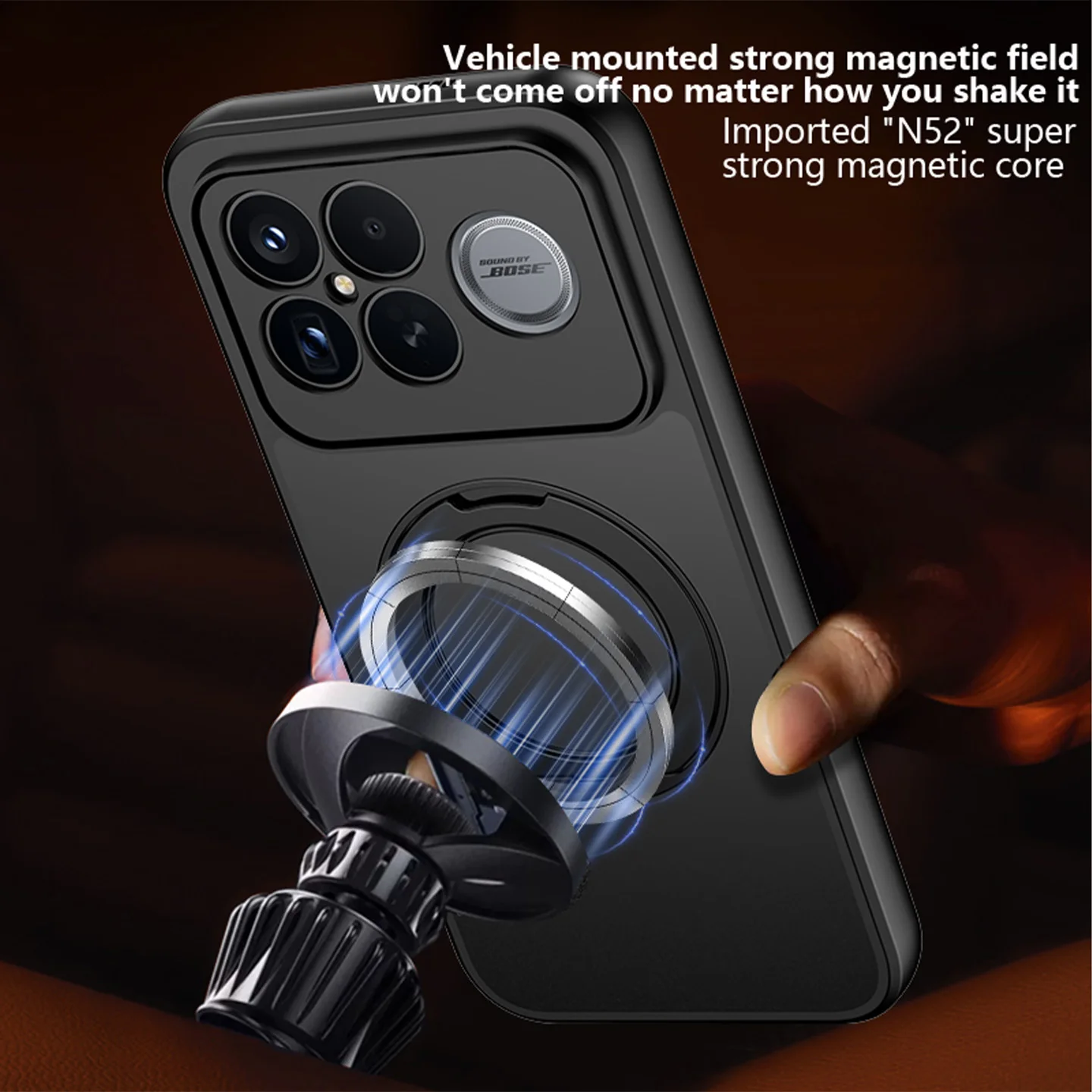 360-Degree Rotation Matte Frosted Magnetic Shockproof Armor Phone Case