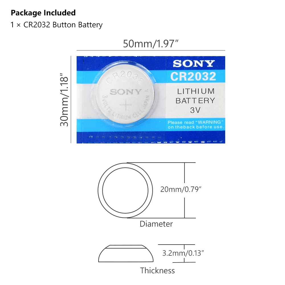 SONY 1-50Pcs CR2032 3V Lithium Button Cell Batteries BR2032 DL2032 ECR2032 Coin Battery Single Use For Watch Car Remote Key
