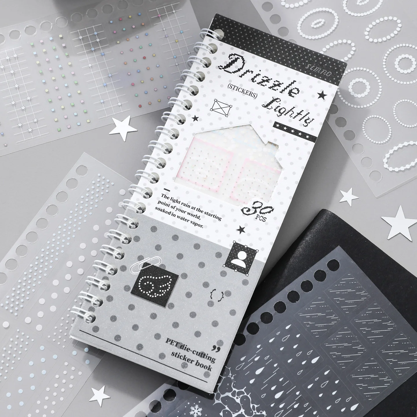 20/30 Pcs 레이스 다이 컷 스티커 책 저널 스크랩북을위한 귀여운 미적 장식 자기 접착 성 창조적 인 문구 용품