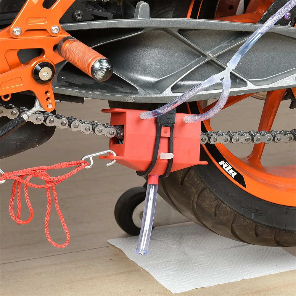 Premium Chain Cleaning & Lube Device Lubricating Kit Set for Motorcycle