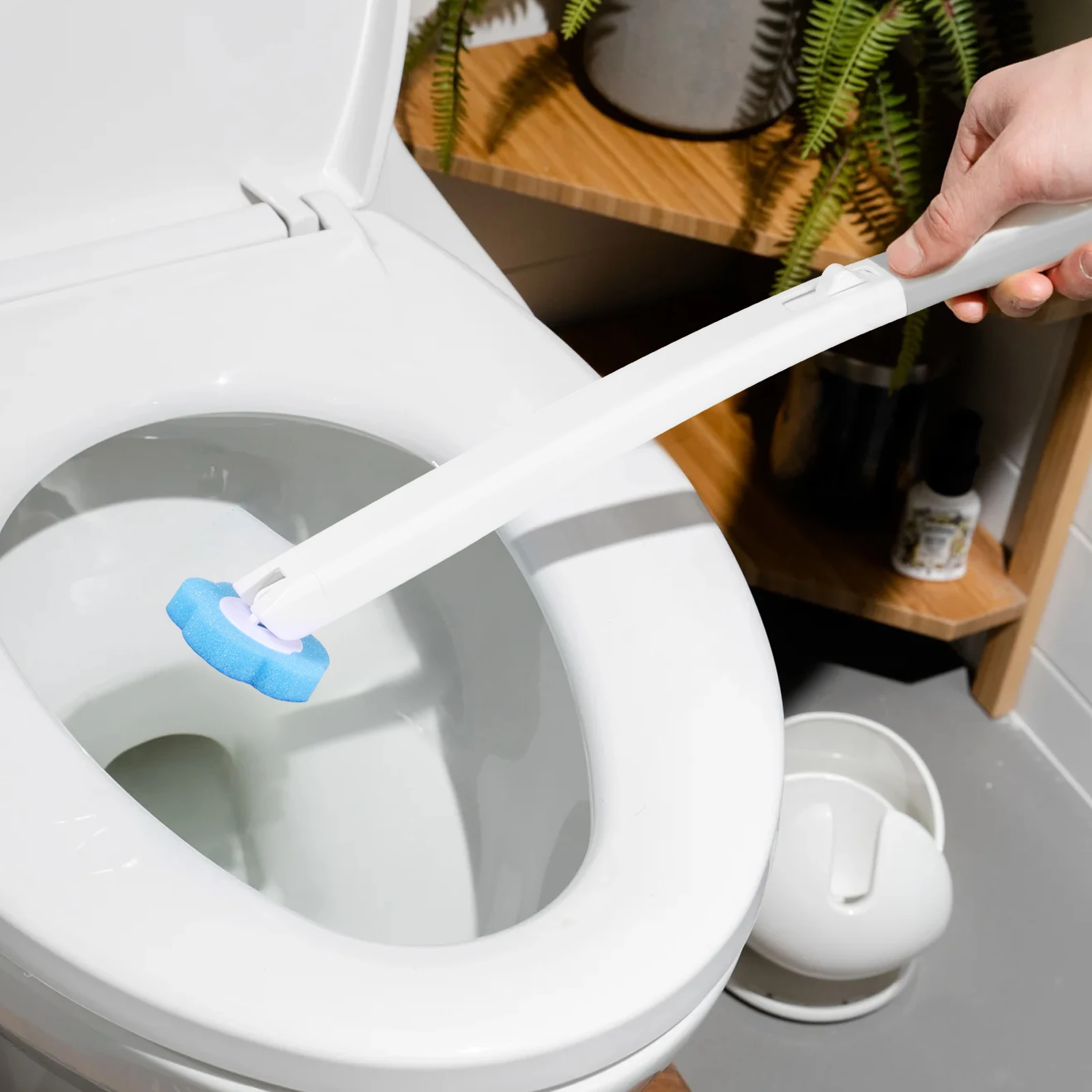 Toilet Brush Disposable Replacement Head Set with Long Handle