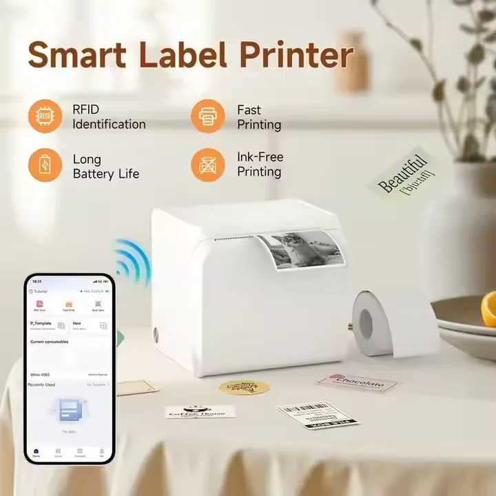 HPRT T260LR Portable Thermal Label Printer Adhesive Sticker T260 Mini Desktop Printer Bluetooth Barcode Maker 2inch 20-50mm