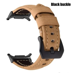 Premium Genuine Leather Vintage Frosted Watch Strap - High-Quality Ultra Band Accessories for Galaxy Watch Ultra (Yellow Black)
