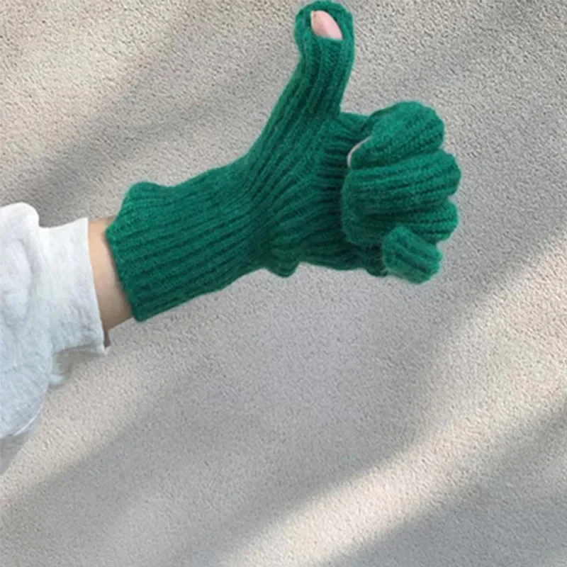 New Touch Screen Gloves for Playing Phone Women Winter Thicken Warm Knitted Stretch Gloves Full Finger Outdoor Skiing Y2K