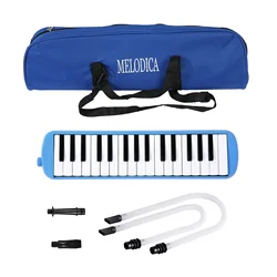Compact 32 - Key Melodica with Soft Blow Pipe and Carry Bag (Blue)