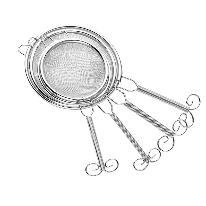 

New 304 Stainless Steel Tea Filter Colander Fine Mesh Flour Sieve Skimmer Spoons Food Strainer Kitchen Cooking Accessories