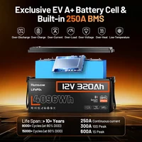 Batteries au lithium LiFePO4 Humsienk 12V 314Ah avec Bluetooth, BMS 200A, rechargeables pour camping-car, voiturette de golf, camping, bateaux de pêche 2