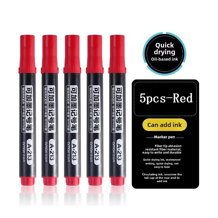 Versatile Permanent Oil-Based Marker Set - Black, Red, Blue - Ideal