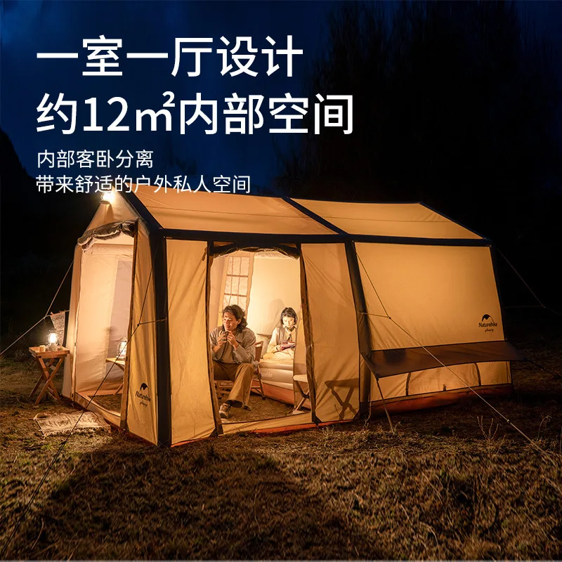 Naturehike-3〜4人用のインフレータブルテント,12倍の厚さのコットン,1 
