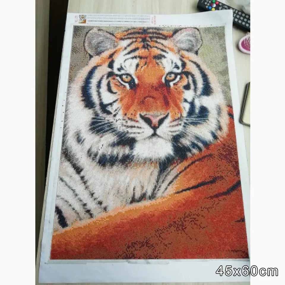 AZQSD Full Kits Square Diamond Painting Tiger Cross Stitch DIY 5D Needlework Diamond Embroidery Animal Home Decoration diamond painting