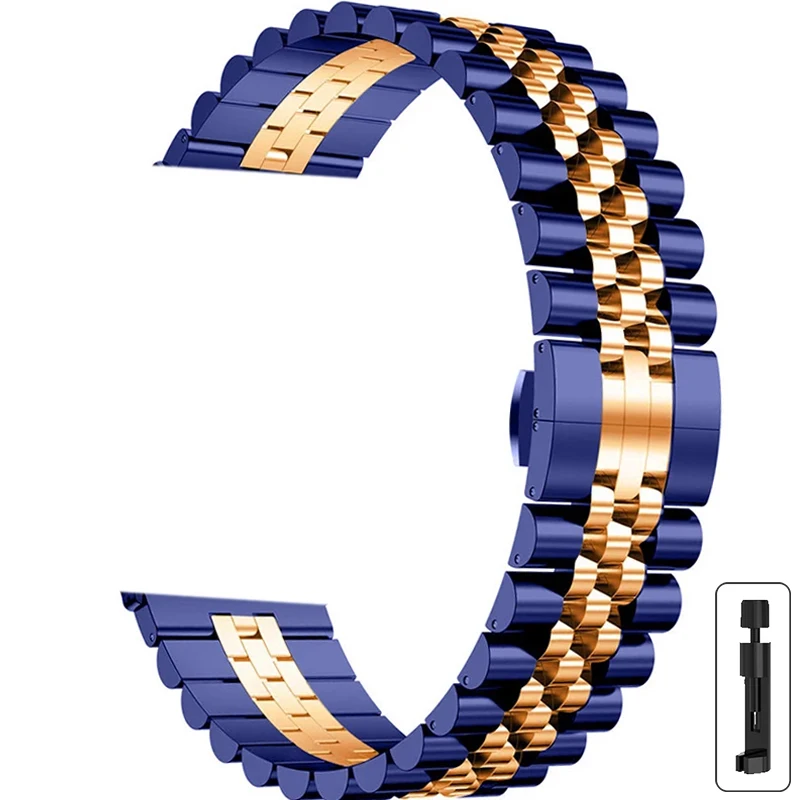 Luxury Stainless Steel Metal Watch Strap - 20mm/22mm
