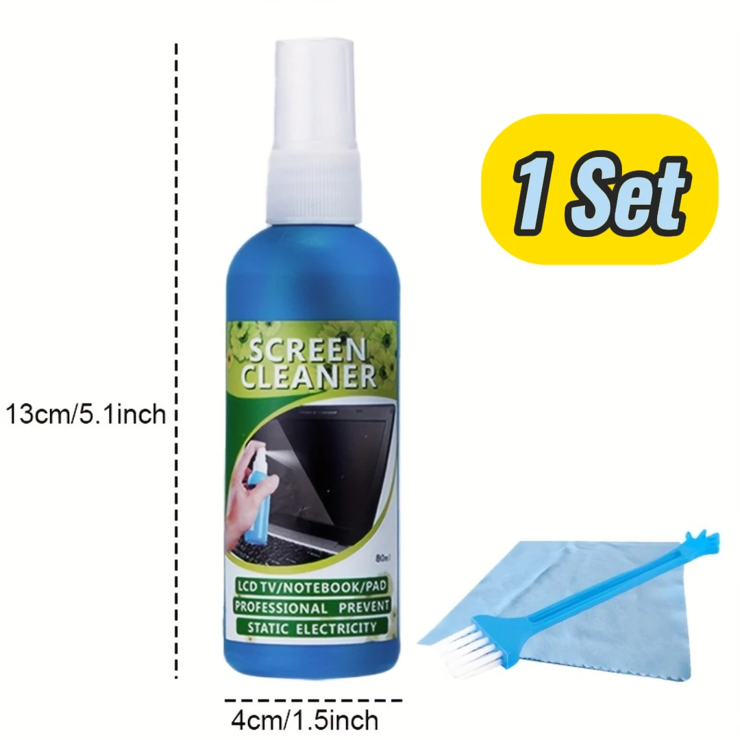 Description Picture 2 of itemPortable Screen Cleaner Spray Kit-Glass Cleaner Spray ,Suitable for a variety of Glass,Glasses,Camera Lenses Dust Removal,80ml