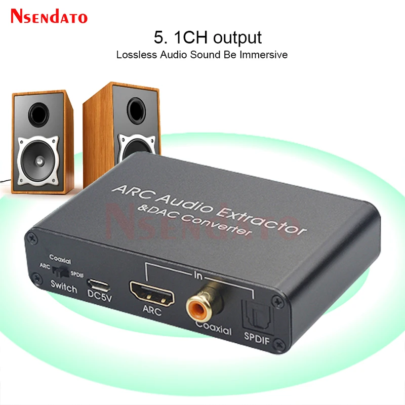 HDMI ARC Adapter To RCA Audio Converter Digital To Analog Stereo DAC