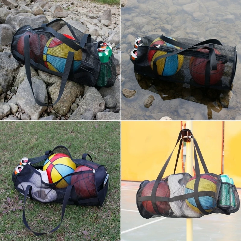 Foldable Large Capacity Mesh Duffels Gear Bag Scubas Diving Snorkeling Equipment Football Storage Bag Tear-resistant Duffels Bag 4