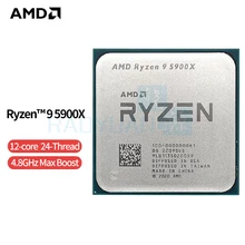 Processeur AMD Ryzen 9 5900X, 3.7 GHz, 12 cœurs, 24 threads, L3 64 mo, 7nm, Socket 100 – 000000061, AM4, sans ventilateur