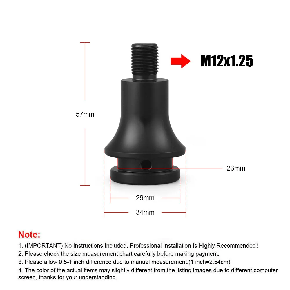 Car Manual Gear Shift Knob Adapter Universal M12x1.25 Thread Aluminum Alloy
