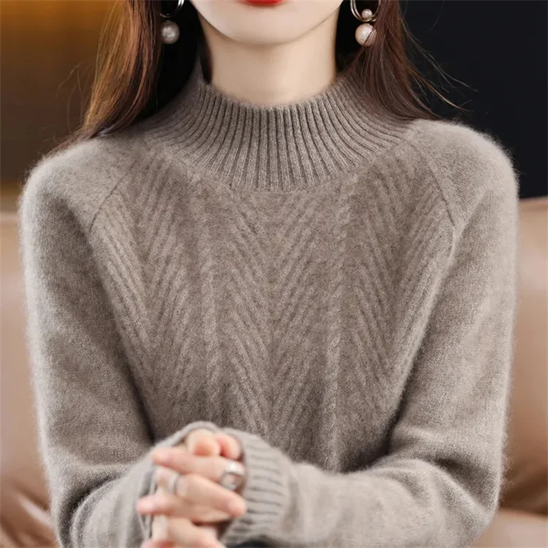 Pull col roulé Heliar pour femme, tricoté en cachemire doux, basique et doux, collection automne-hiver 2024 1