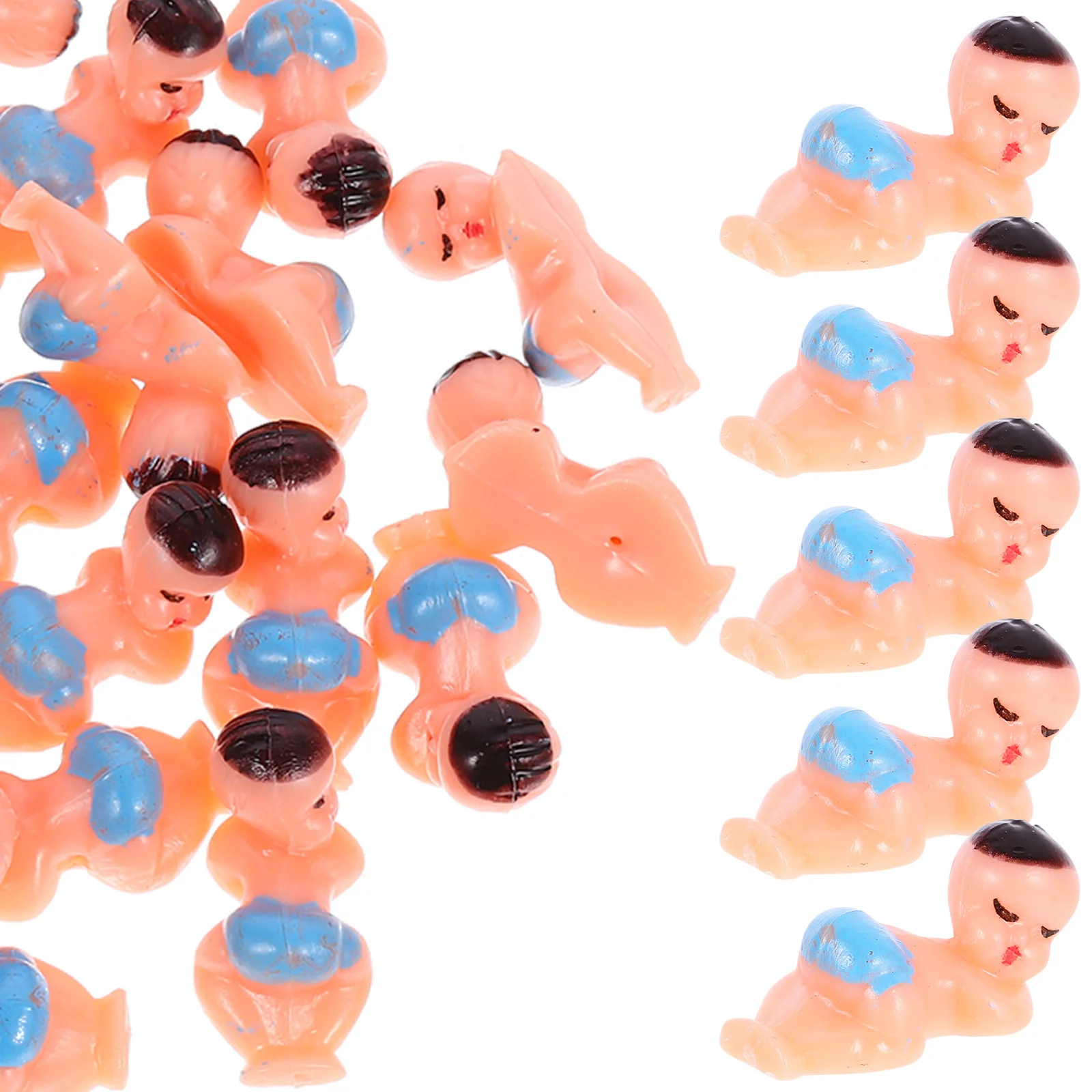 

20pcs Miniature Sleeping Baby Plastic Baby Shower Ornaments Home Party Decoration (Blue)