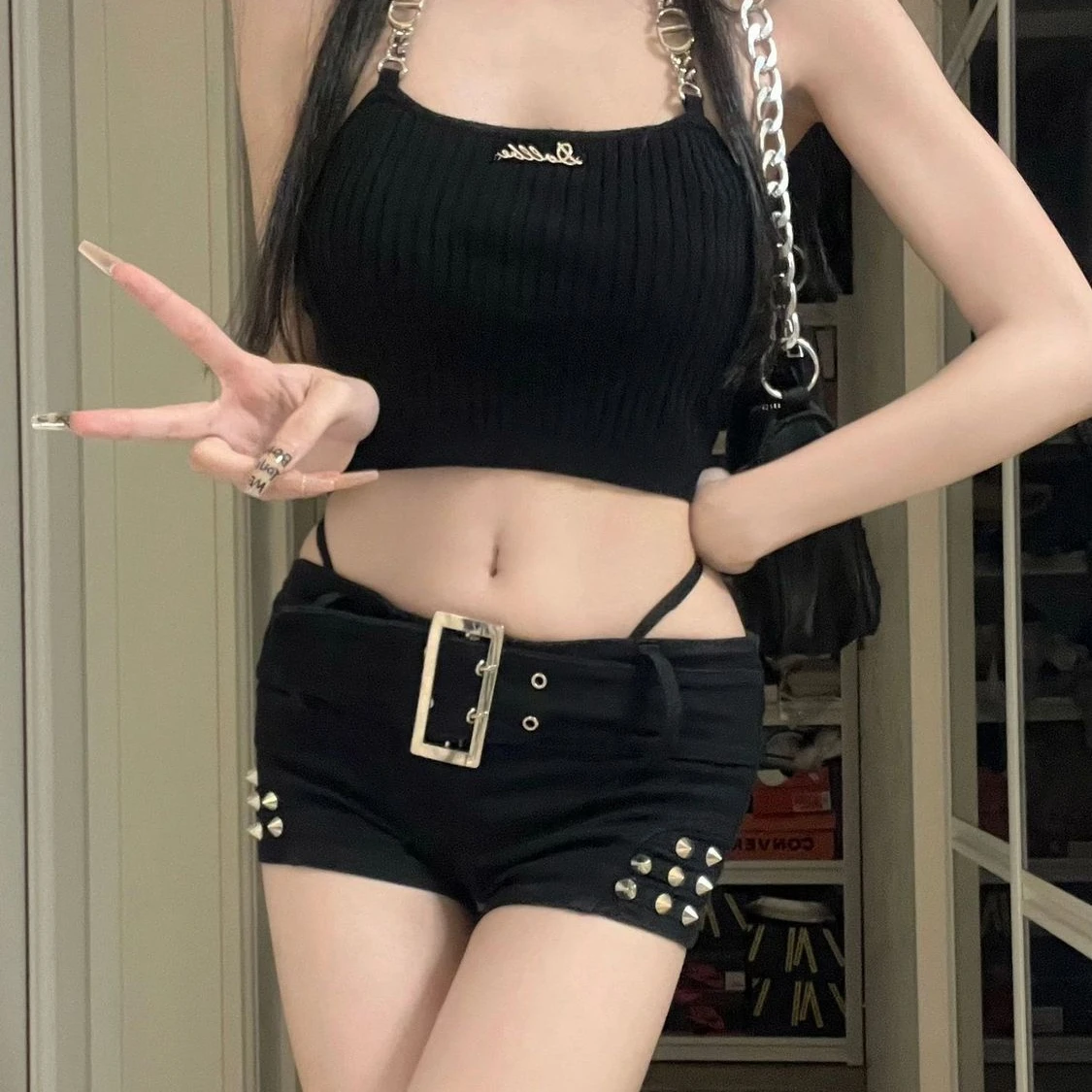 여성용 블랙 로우 웨이스트 섹시 데님 울트라 반바지, 몸집이 작은 핫팬츠, 니치 스트레이트 와이드 레그 팬츠 디자인, 여름