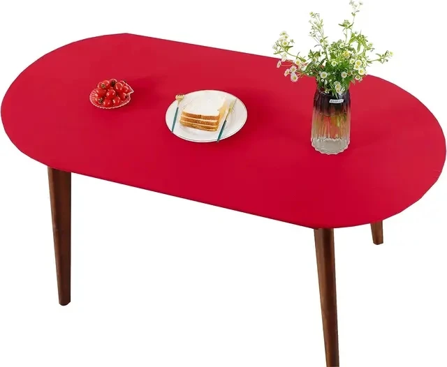 

Цветная овальная скатерть с эластичным краем, черно-белая Водонепроницаемая скатерть для обеда, пикника, улицы, кемпинга, искусственный Декор