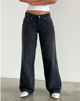 Women’s 2025 Retro Y2K High-Waist Wide-Leg Jeans – Casual Baggy Streetwear
