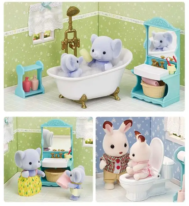 Sylvanian Families Dollhouse Playset Bathroom Set Accessories Gift Girl Toy New in Box 5380 4