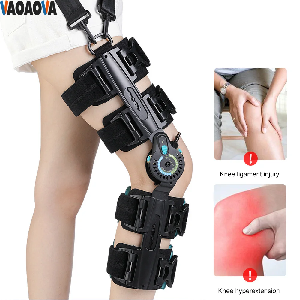 ヒンジ付き膝ウエディングブレース装具調節可能な脚関節イモビライザーサポート膝の怪我回復に適しています関節炎または骨折