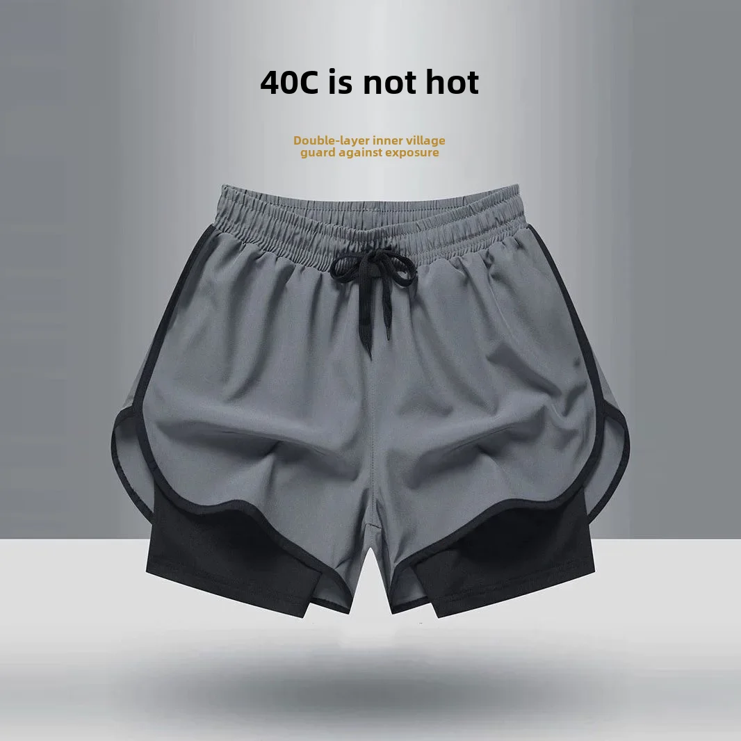 남성용 루즈핏 러닝 반바지, 속건성 노출 방지 속옷, 피트니스 훈련 장비, 3/4 길이 바지