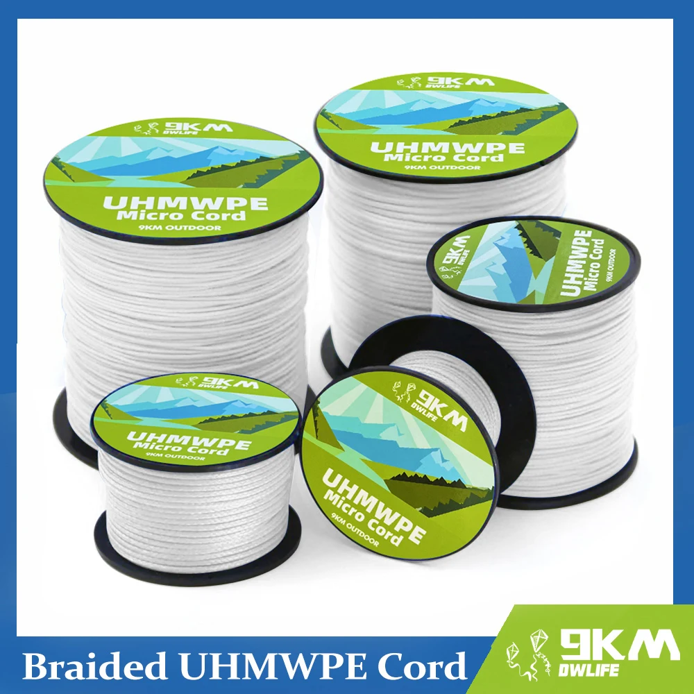 0.5 ~ 1Mm Intrecciato Uhmwpe Cord Hollow Low Stretch Spectra Line Splicable Rope Stunt Kitesurf String Lenza Da Pesca In Acqua Salata