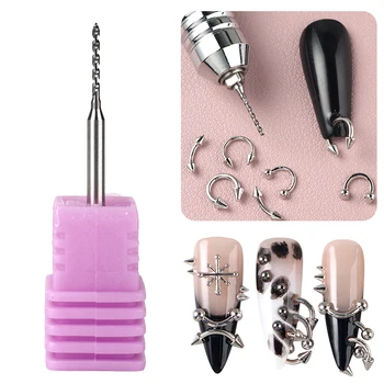Punta per trapano per unghie per gioielli Anello aperto Nail art Piercing decorativo Testa di molatura in acciaio al tungsteno Strumento di punzonatura preciso