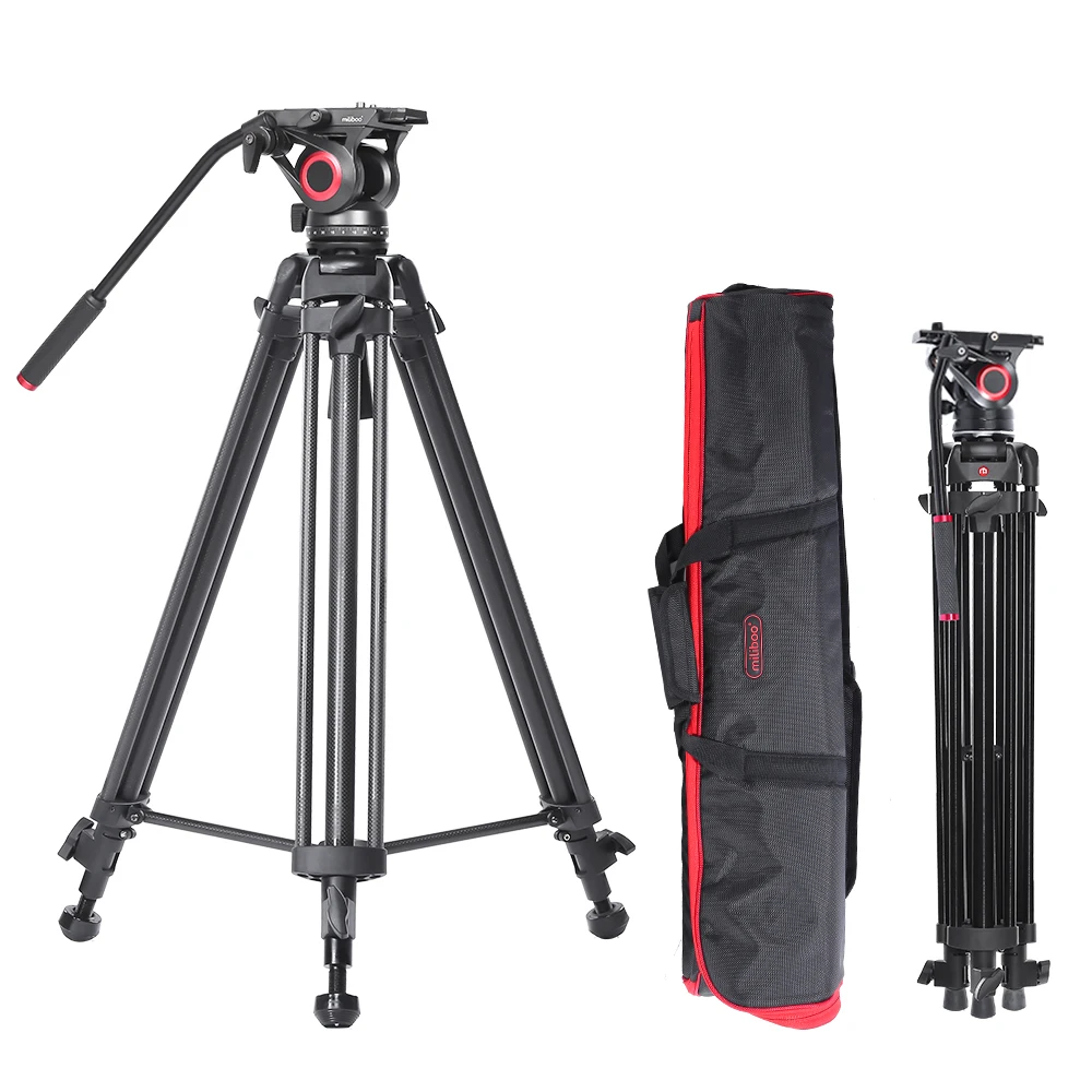 Miliboo MTT606 여행용 삼각대, 유압 유체 댐핑 비디오 헤드, 디지털 SLR DSLR 카메라, 추가 QR 플레이트, 무게 2.9kg
