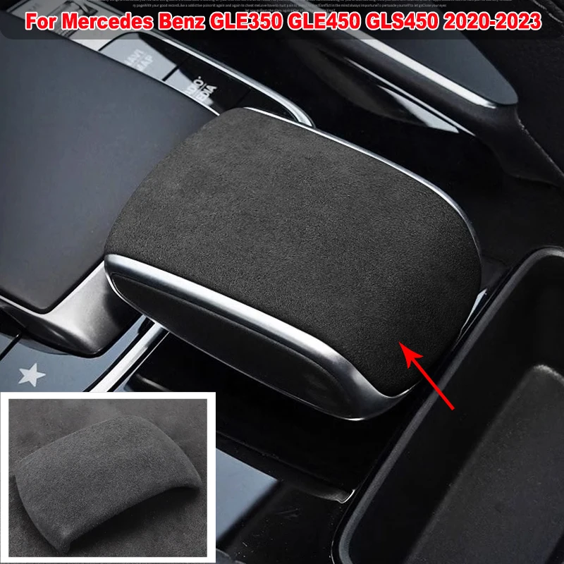 

For Mercedes Benz GLE350 GLE450 GLS450 2020-2023 Car Gear Shift Knob Trim Cover Sticker Suede Wrap Top Decoration Accessories