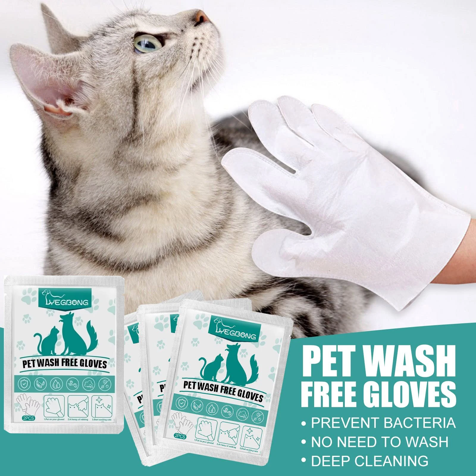 Pet Supplies for Cat Dogs Treats Pet Gloves for Cats and Dogs Bathing and Grooming Easy to Use Just Gently Dry Ideal Wipes