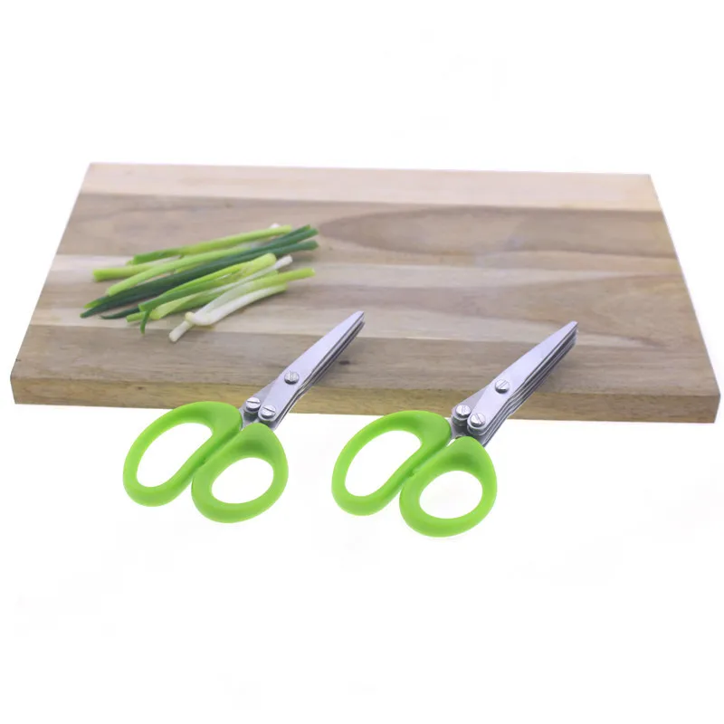다층 주방 가위 스테인레스 스틸 야채 커터 Scallion Herb Laver 향신료 요리 도구 컷 주방 악세사리
