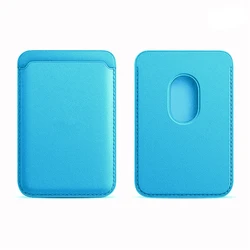 Leather Magnetic Wallet Case with Card Holder (Sky Blue)