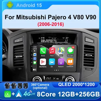 Android para Mitsubishi Pajero 4 V80 V90 2006 -2016 pantalla de coche Radio automática Multimedia GPS navegación de vídeo Carplay Buletooth 4G 1