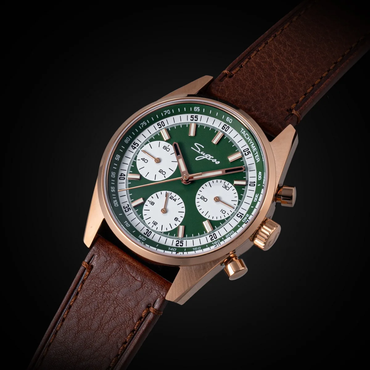 Sugess Mens Watch 38mm Chronograph Mechanical Wristwatches Tianjin Gooseneck Movement Sapphire Crystal Roulette Dial S465 new Seafb8933e5f34bd591acad5e74522b702