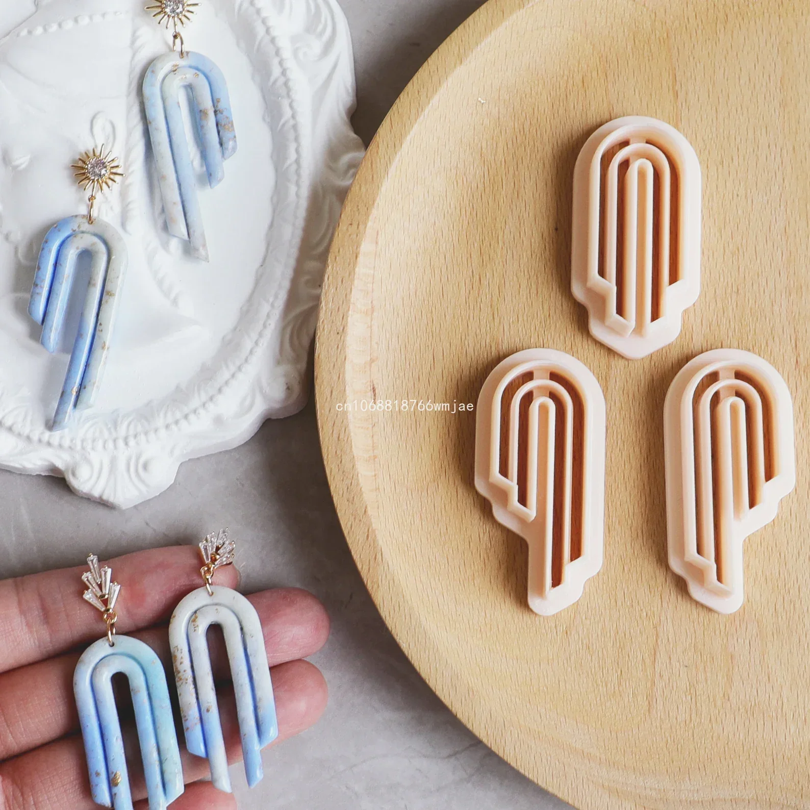 Polymer Clay Cutters Arch Geometric Shape Oval Line Dangle Clay Earrings Molds DIY Jewelry Pendant Making Tools