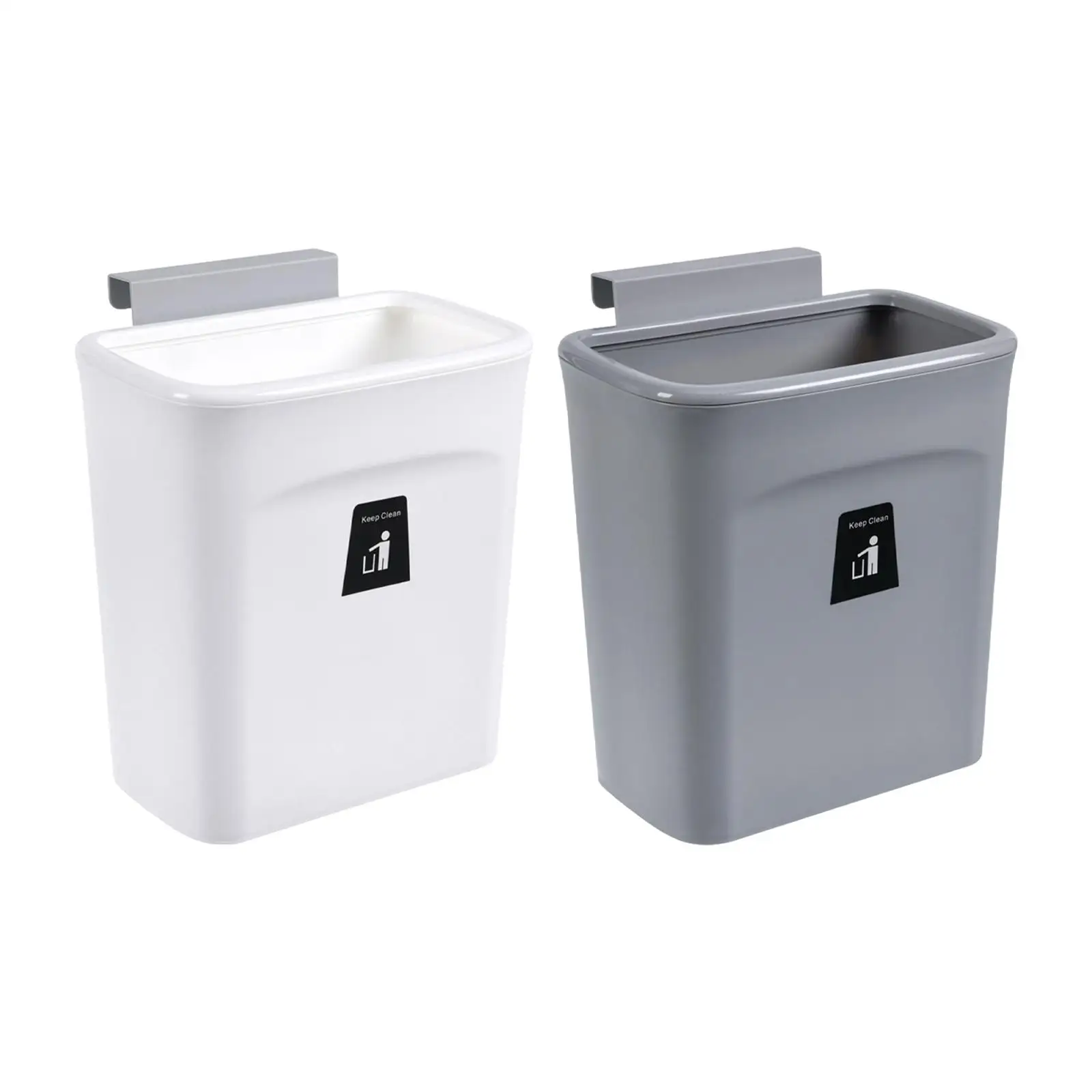 

Wall Mounted Counter Waste Compost Bin with Sliding Cover Small under Sink Garbage Can Kitchen Cabinet Door Hanging Trash Can