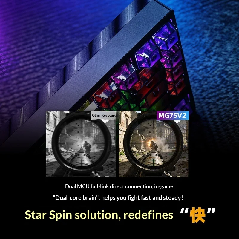 Irok Mg75 마그네틱 스위치 기계식 키보드 전체 알루미늄 Cnc 방수 Rt 0001 Rgb 게임용 퀵 릴리스 가스켓 구조