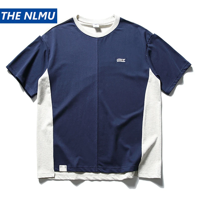 

Повседневная футболка в стиле хип-хоп 2024, уличная одежда, футболки в стиле пэчворк, хлопковая футболка унисекс, мужские топы, хипстерские футболки