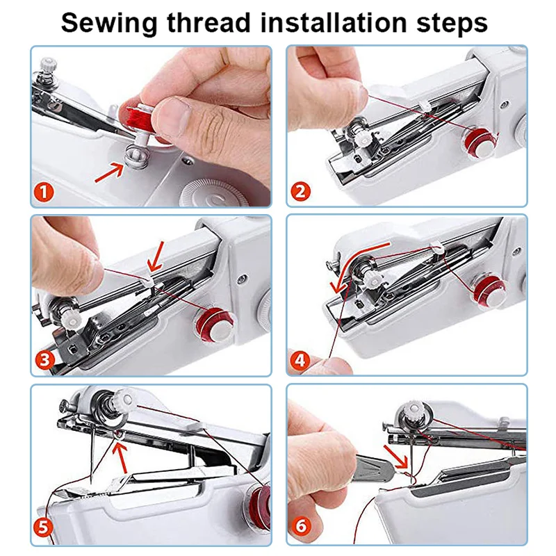 Mini Sewing Machine Portable Handheld Electric Sewing Machine for Stitch Sew  Needlework Handwork Household Travel Sewing Machine