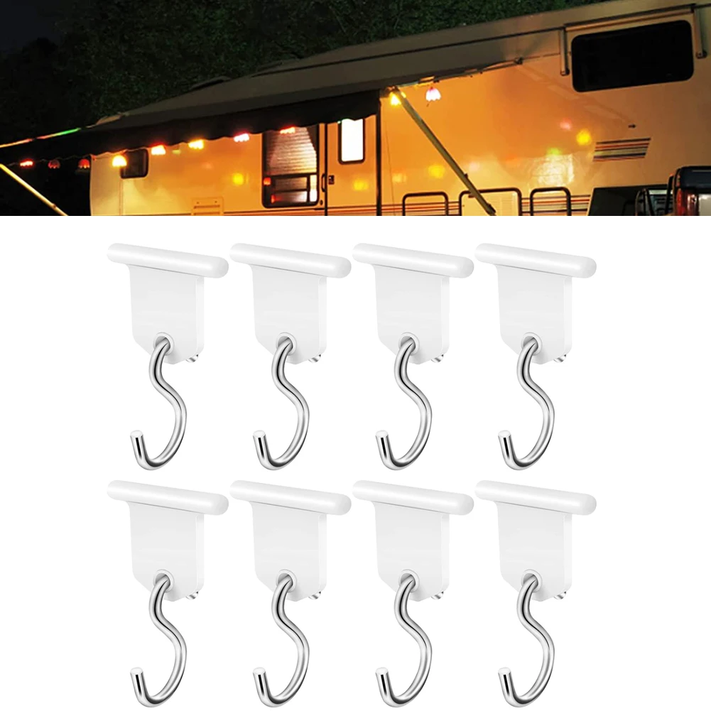 8pcs Camping Awning Hooks Universal S shaped Coat Hook Racks RV Tent